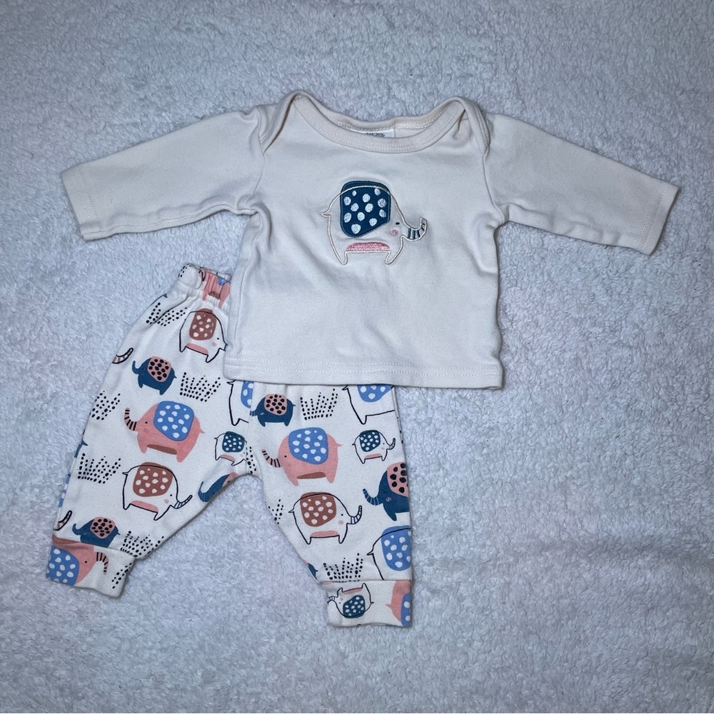 Adorable Elephant Print Kids Matching Set